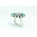Sterling silver 925 Women's Ring temple jewelry God Ganesha turquoise Stones